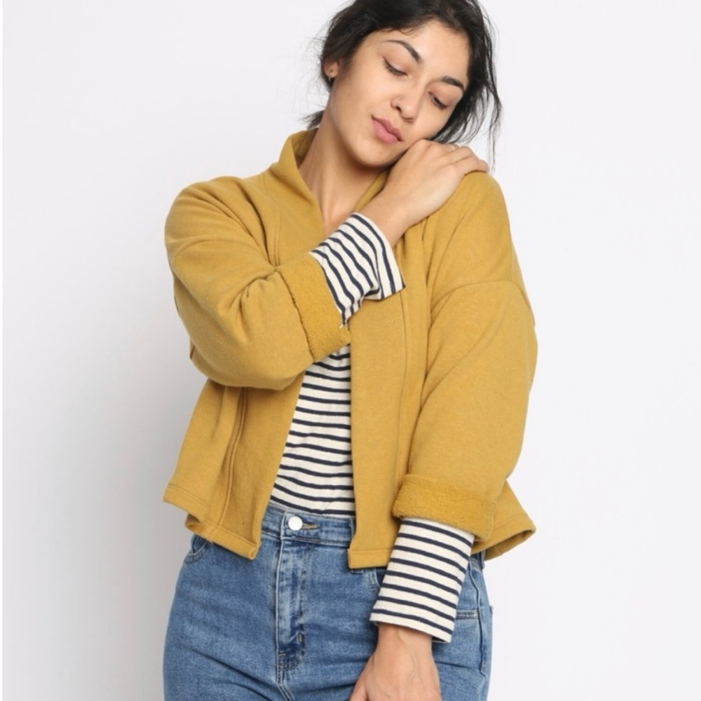 EUC Conscious Clothing Hemp Fleece Drifter Jacket in Goldenrod